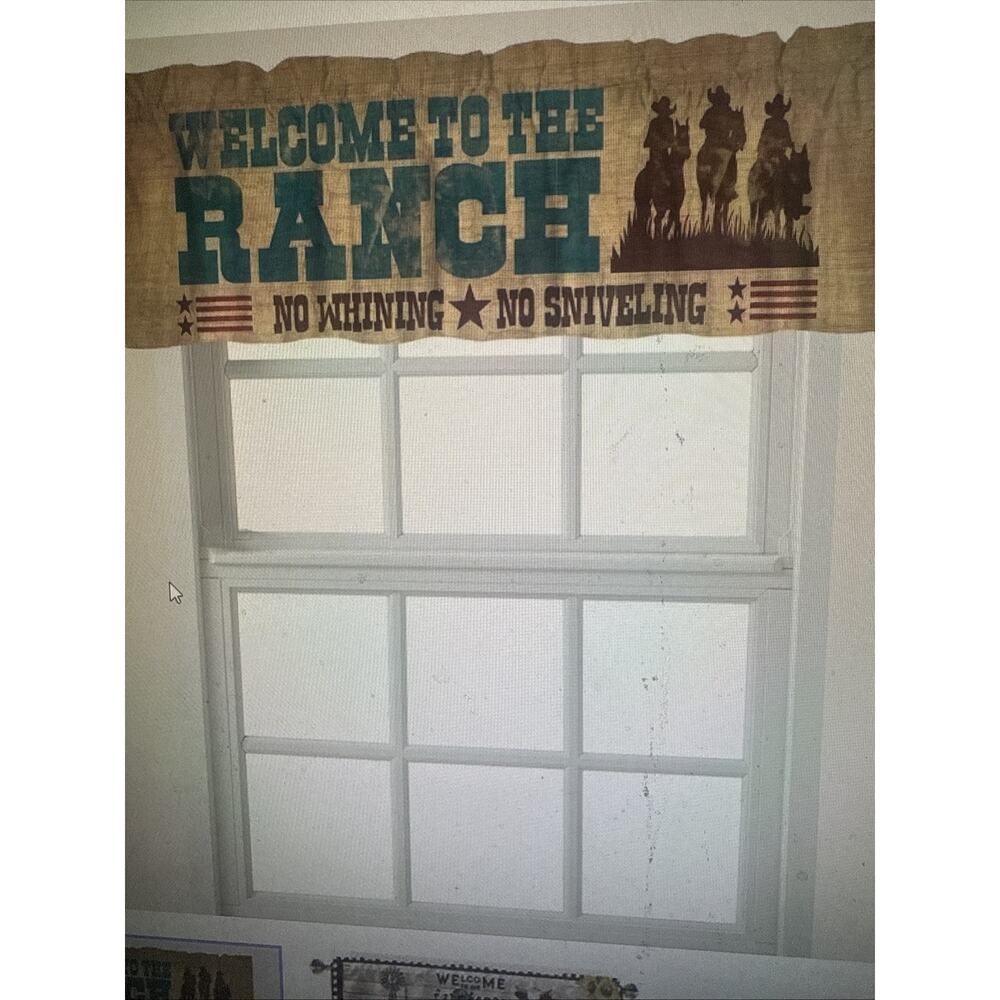 Western Welcome To The Ranch Window Curtains Valances 5 Panels